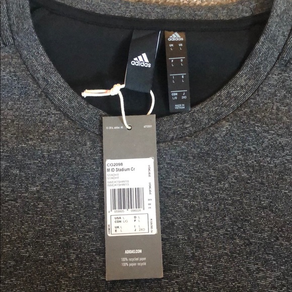 Adidas Stadium Sweatshirt Large Sportswear NEW - Picture 2 of 5